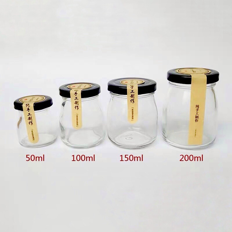 厂家直供75ml100ml丝口布丁瓶玻璃燕窝瓶铁盖布丁瓶果酱瓶蜂蜜瓶