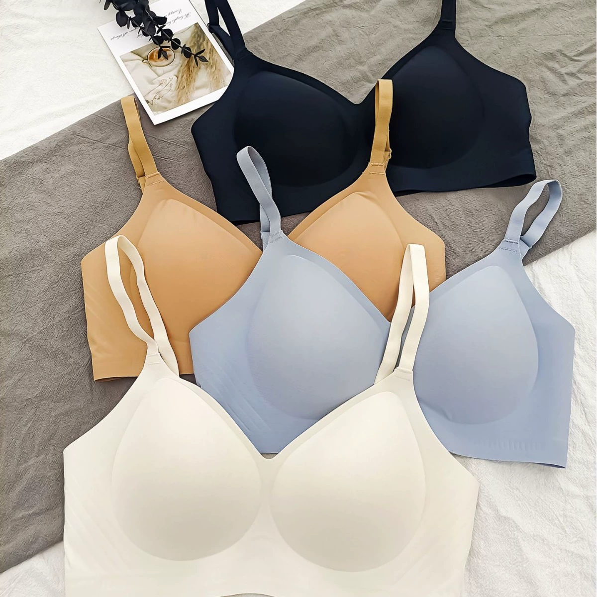 Latex underwear drop-shaped, straps, bra top, backless, beautiful back