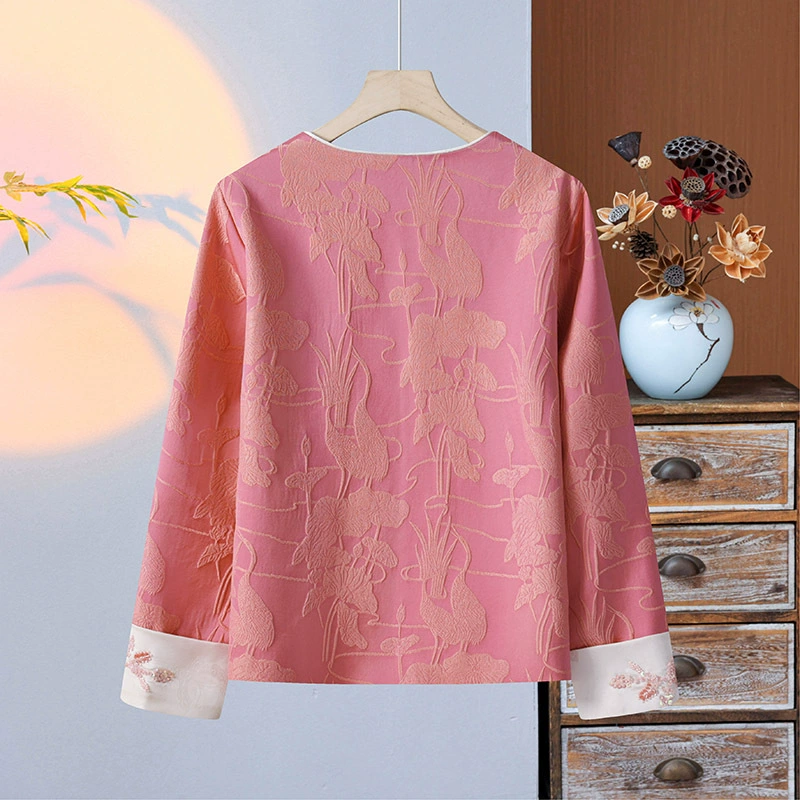 Новая китайская куртка весна-осень 2025 года, женская национальная жаккардовая кофта, модная, молодежная, трендовая блузка для мам