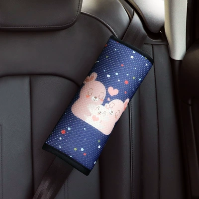 Child seat belt adjustment Seat belt shoulder pad - warm-rabbit-shoulder-pad