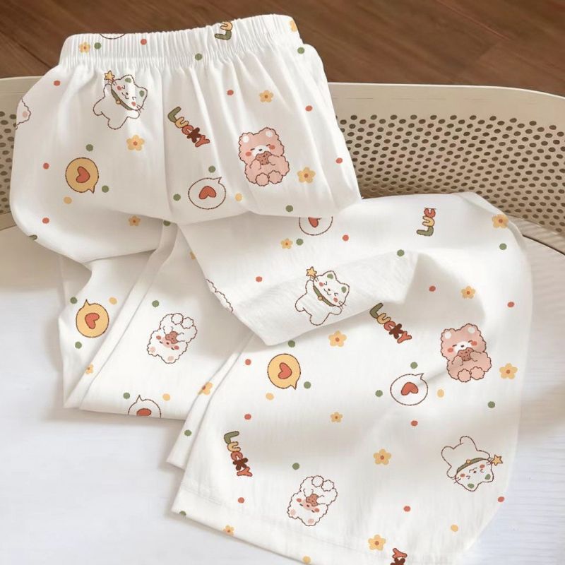 2026 new style women's summer wide-leg shorts, loose and casual, with cartoon designs, suitable for students, for leisurely walks, and can be worn as loungewear or even as outerwear