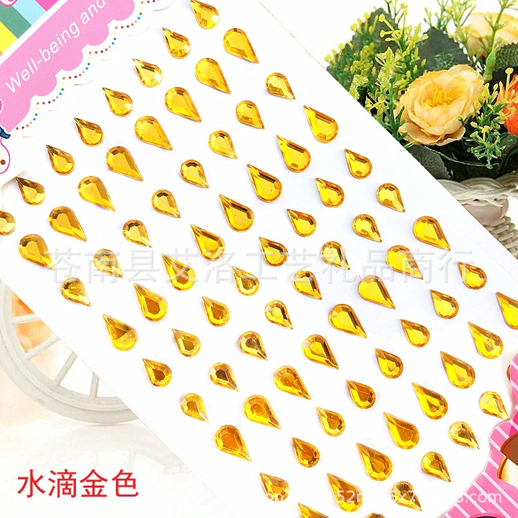 Crystal Patch Acrylic Gem Stickers, Plum Blossom & Heart Designs, 18 × 8.5 cm