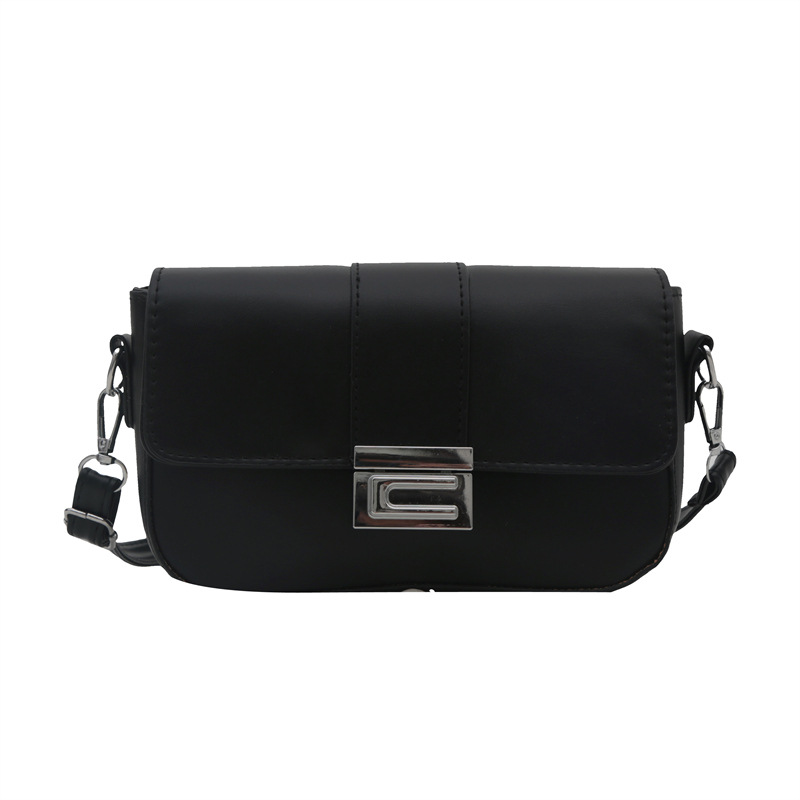 Bolso de palo mágico con sentido de diseño de nicho 2024 nuevo bolso cuadrado pequeño simple casual y versátil bolso negro de alta gama para axila