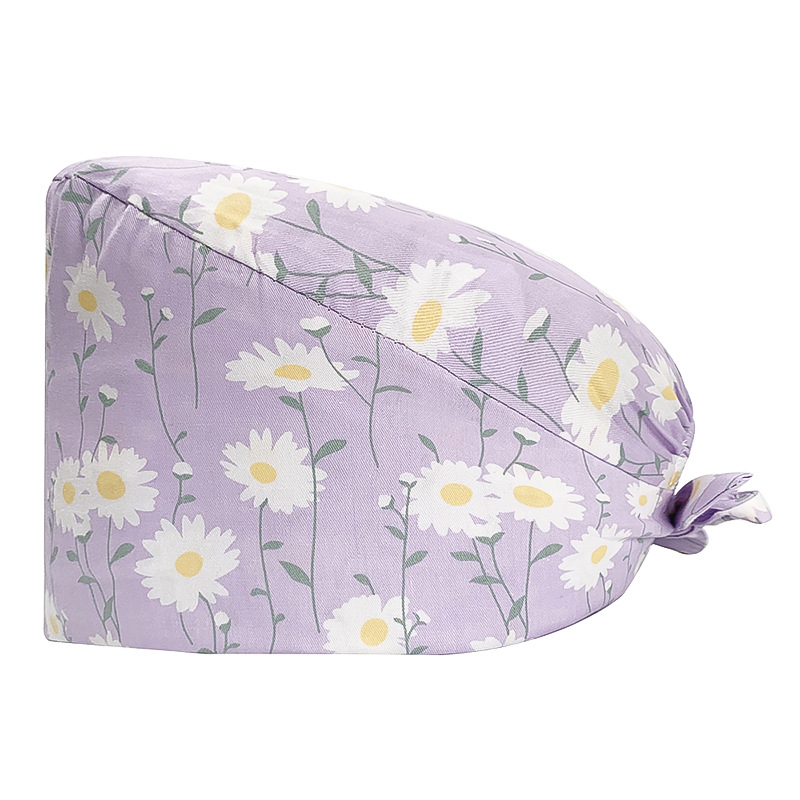 Gorro quirúrgico de algodón puro de las mujeres impreso ajustable calabaza tapa confinamiento quimioterapia a prueba de polvo puntera enfermera trabajo sombrero hombres