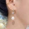 Small design advanced earrings from pearl, zirconium, silver needle, high-quality style, 925 sample silver, light luxury style, french style