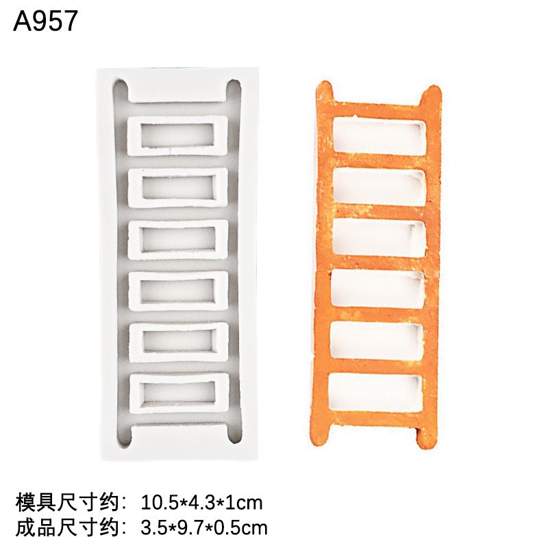Escalera valla muebles resina epoxi molde de silicona chocolate galleta mousse fondant