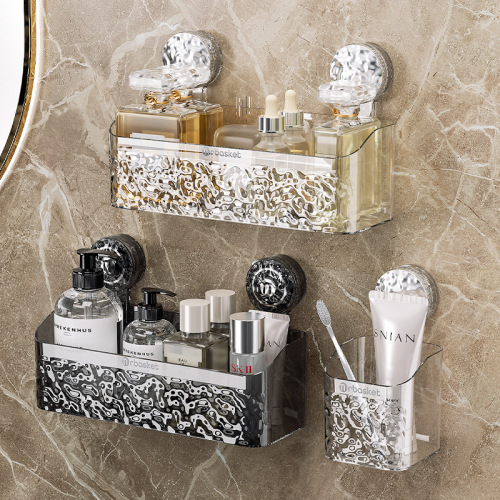 Suction cup storage rack bathroom bathroom shelf punch-free bathroom sink hanging basket wall hanging wall storage rack