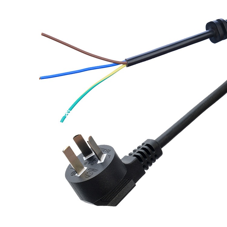 3C认证10A三扁插国标电源线三孔裸尾连接线电饭煲电源线带插头