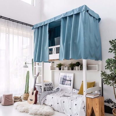 Bed curtain Lower berth thickening Flax ventilation Makeup single bed Curtain Upper berth college student curtain dorm Cross border