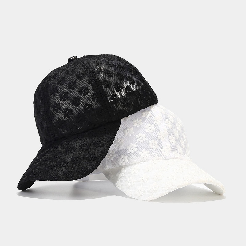 Gorra de béisbol para mujer, estilo coreano 2026, con encaje floral, visera, moderna, para playa, vacaciones, protección solar, transpirable.