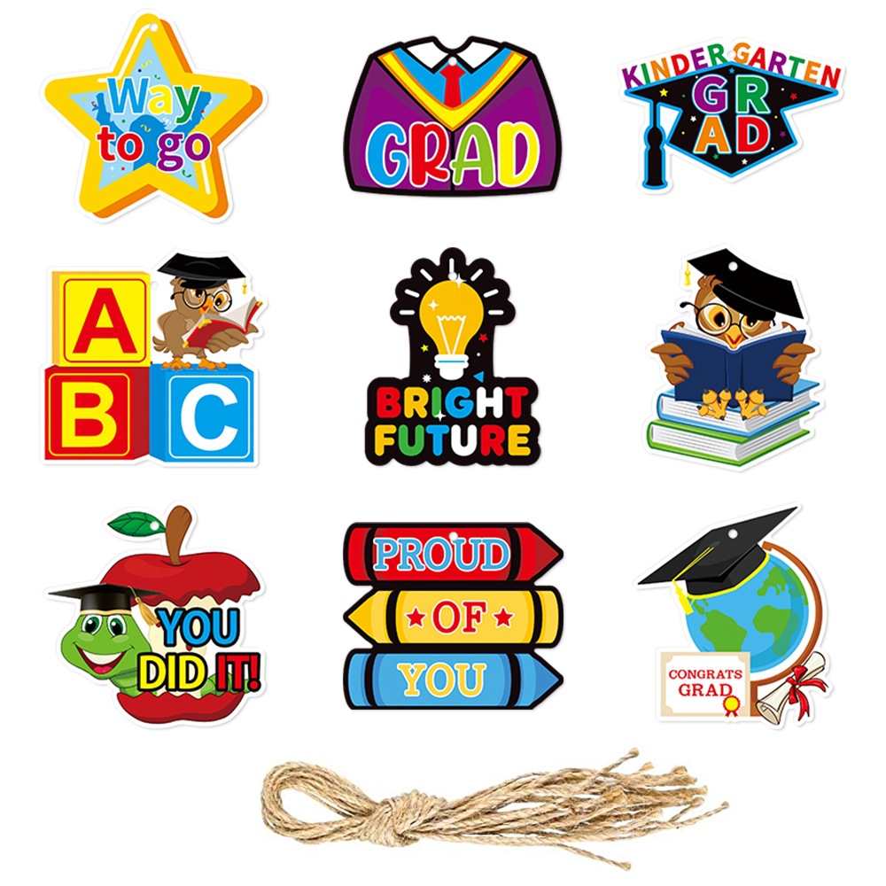 Transfronterizo nuevo jardín de infantes graduación temporada ceremonia aula decoración colgante graduación Etiqueta de regalo