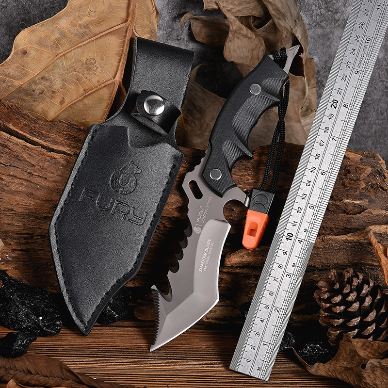Cuchillo táctico de acero con alto contenido de carbono para exteriores, venta al por mayor del fabricante, cuchillo portátil de defensa personal, supervivencia en la naturaleza, multifuncional, afilado, resistente al óxido, cuchillo recto