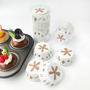100 PCS/box disposable dessert cake paper cup high temperature resistant baking paper holder round liner boxed oil paper holder
