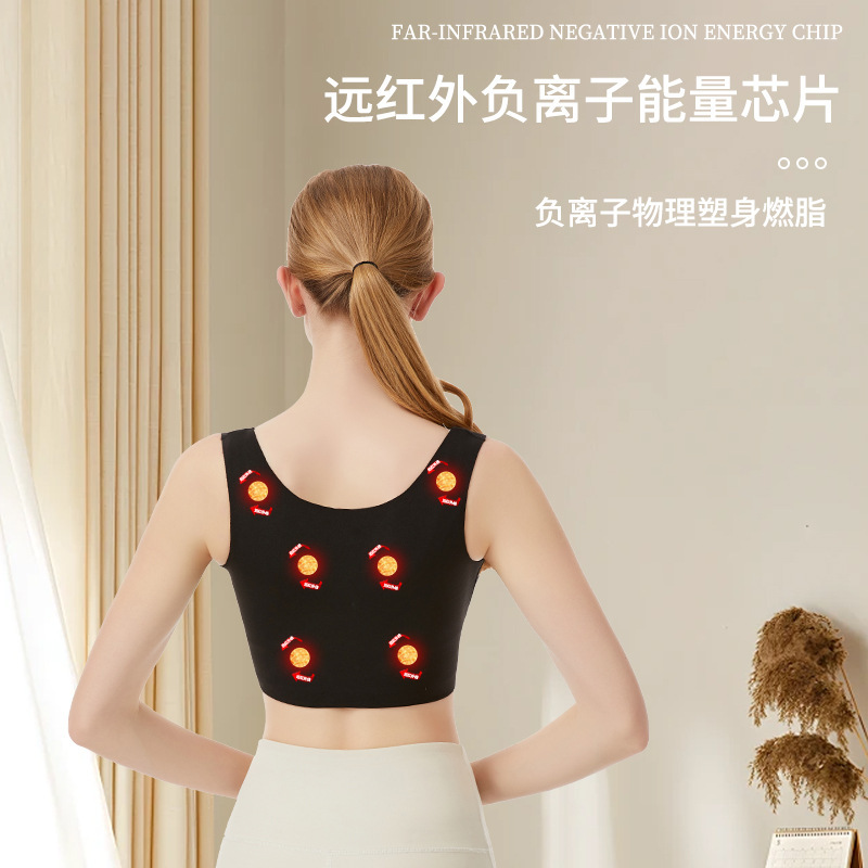 矯正胸プッシュアップサポート、ノンワイヤー、美しい背中、副胸縮小、フロントボタン調整可能なシームレスブラ|undefined