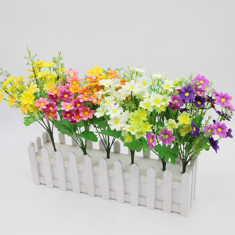 Ramo pequeño de orquídeas artificiales de 28 cabezas, orquídeas danzantes para decoración de bodas y hogar, arreglo floral de seda, flores artificiales al por mayor.