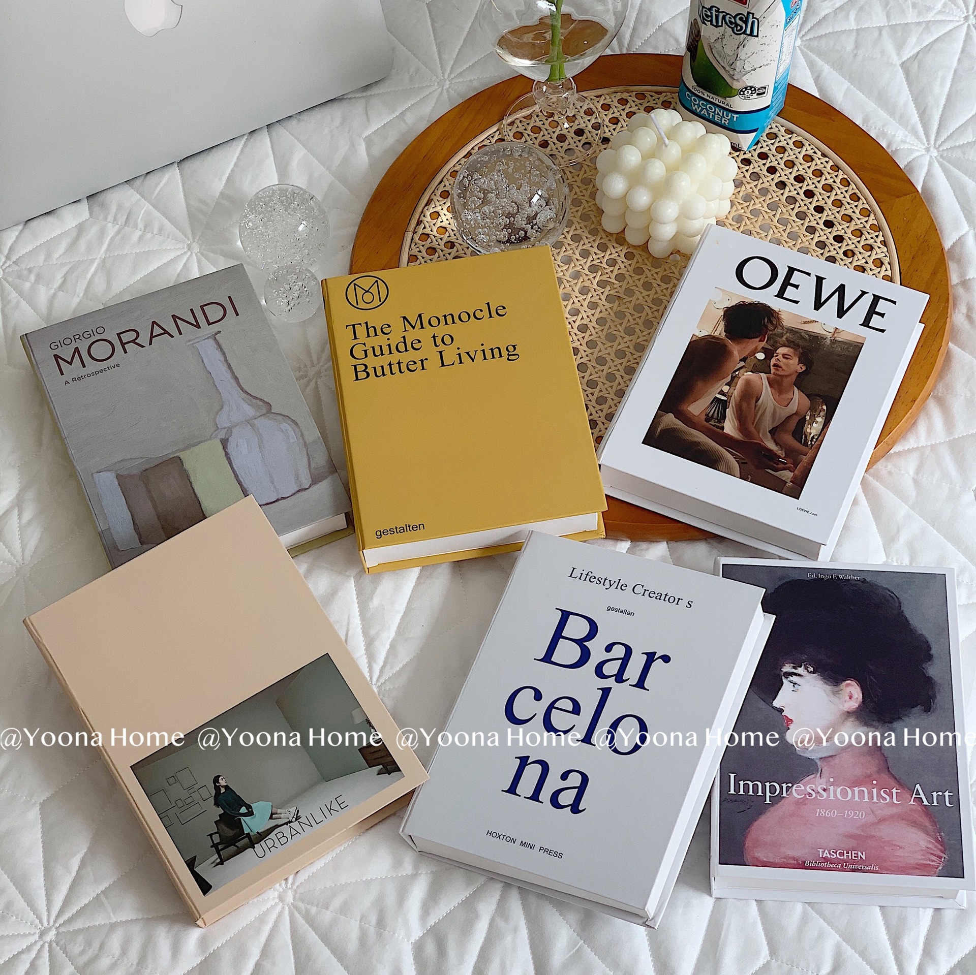 Moderno libro de simulación minimalista estilo cremoso en libros falsos de fotografía libros de props de paquete blando modelo de decoración de la habitación