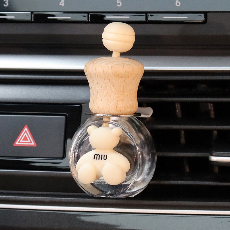 Fragancia de coche, líquido volátil, botella vacía, aceite esencial de aromaterapia autoinstalado, aire acondicionado, salida de aire, té blanco, fragancia ligera, dibujos animados duraderos, lindo