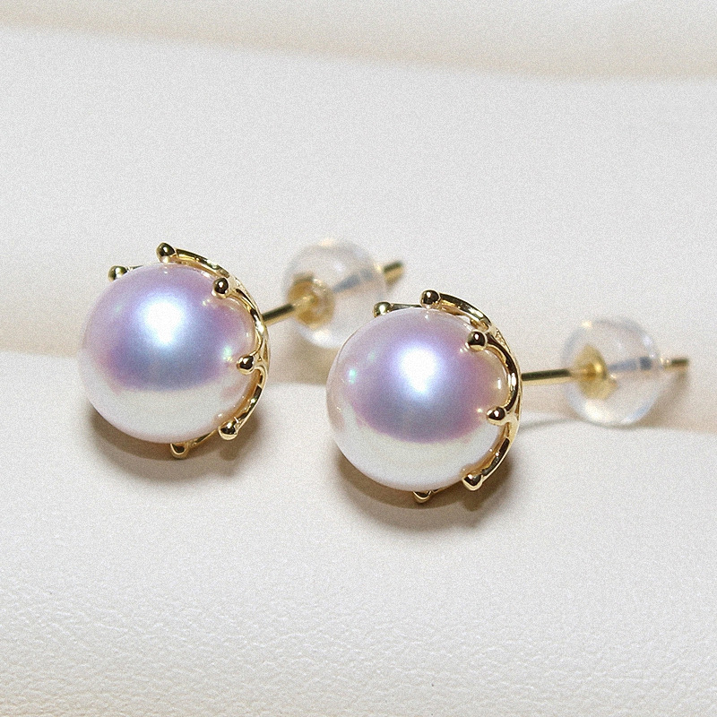 Classic Pearl Stud Earrings Elegant Minimalist Hepburn Style_voghion.com