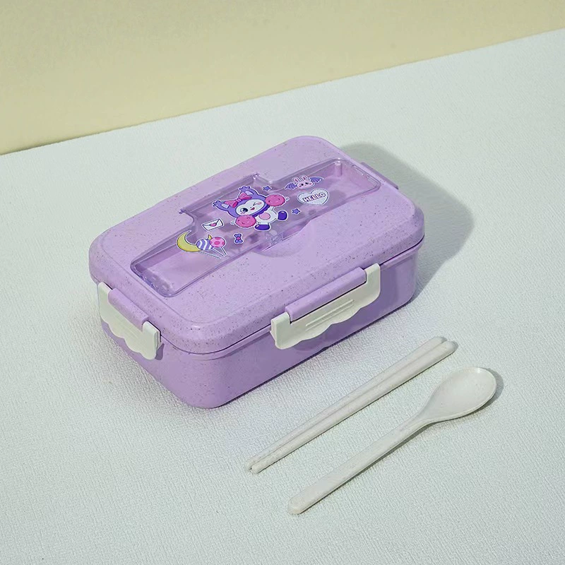 Ланчбокс для студентов Bento, 3 отделения, микроволновый ПП с прибором (ложка/вилка/палочки)