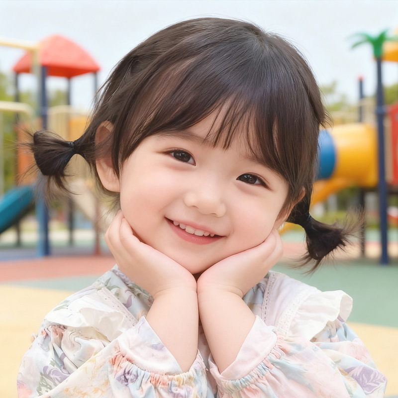 Children's wig female neat bangs short hair double ball head cute sweet baby photo props wig headgear in stock Children's wig female neat bangs short hair double ball head cute sweet baby photo props wig headgear in stock