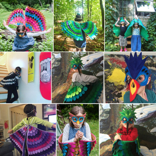 Halloween Party Felt Cape Costume Dance Performance Wings Children's Day Bird Cape Creative Props