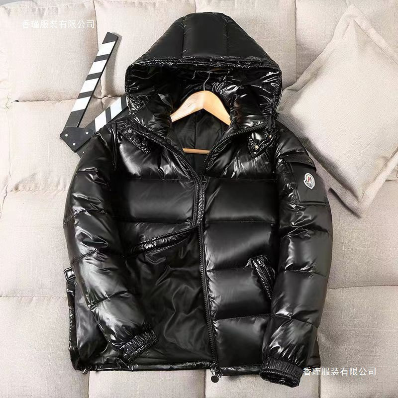 Directly from the manufacturer, cross-border winter shiny no-wash cotton jacket for men, short style with hood, thickened couple's coat, trendy black and red colors