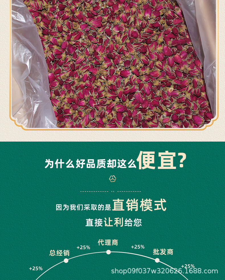 Pingyin Rose Bud Tea Mei Gui Hua Dried Rose Flowers for Brewing 500g Low Temperature Dried specifications