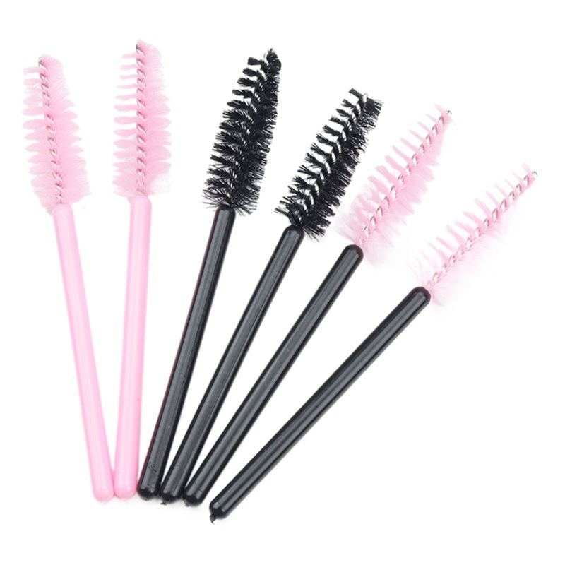 Wholesale 50 pts/Pack Disposable Nylon Eyelash Brush Portable Short Mini Eyelash Stick Eyelash Comb Eyebrow Brush