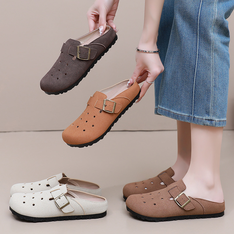 Zapatos Birkenstock para mujer, nuevo estilo de verano, sandalias cerradas, zapatos casuales sin cordones, zapatos de moda al por mayor.
