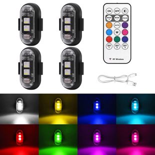 Wireless remote control aircraft lights car and motorcycle universal eight-color flash warning lights drone pilot lights
