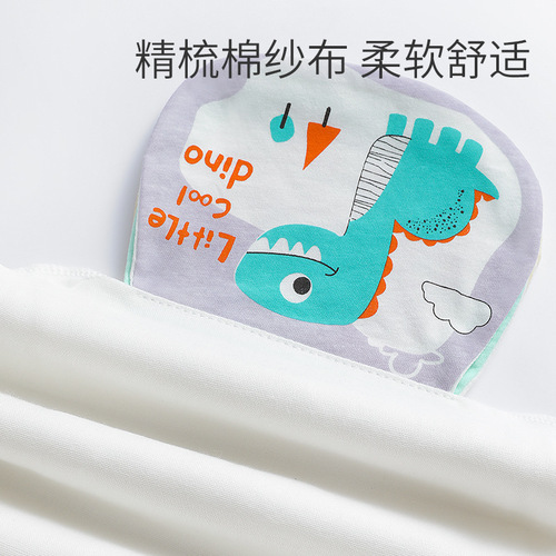 Baby sweat-absorbent towel, baby summer cotton gauze kindergarten pad sling, medium and large children's sweat towel, cartoon breathable sweat-absorbent towel