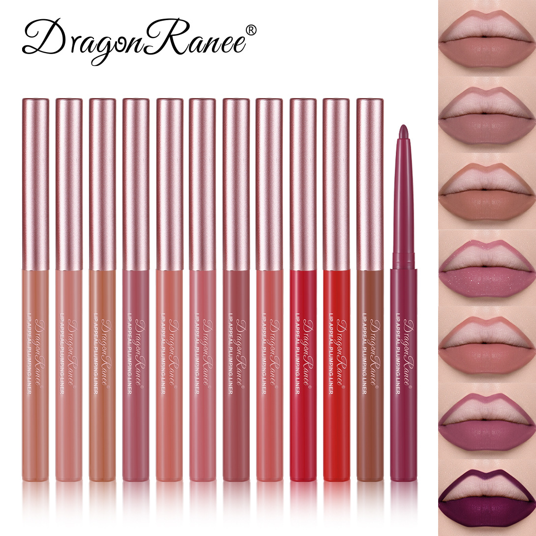 Cross-Border Matte Lip Liner Pen, Rotating Pen, Non-Fading Lip Liner, Rose Gold Lip Liner, Single Piece