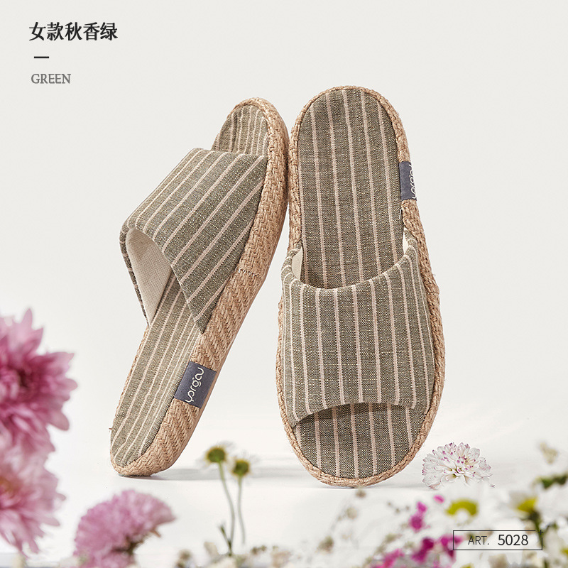 Amazonas zapatillas de lino para mujeres de verano interior antideslizante para el hogar tela de algodón lino zapatillas frías para hombres de primavera y otoño