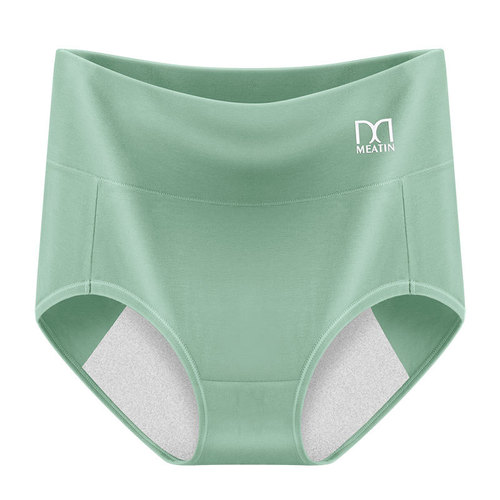 Meiya high-waisted silk crotch menstrual pants for women double-layer anti-side leakage women's menstrual period underwear aunt pants wholesale