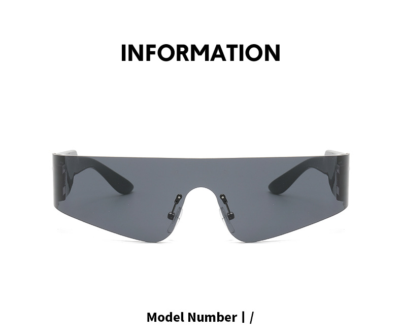 Y2k Punk Sport Farbverlauf Pc Polygon Rahmenlos Sport Sonnenbrille display picture 1