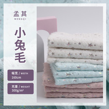 厂家现货 全涤300g小兔毛幻彩满天星 服装毛绒玩具抱枕面料批发
