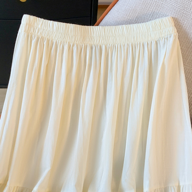 Base cute retro lace long cotton long skirt