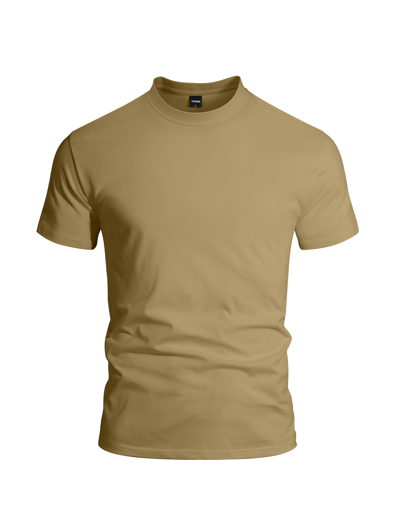 Estación independiente transfronteriza Europa y Estados Unidos hombre marca de moda tela de sudor de color sólido Henry cuello grande camiseta deportiva de manga corta de comercio exterior