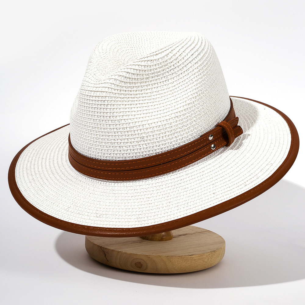 Nuevo sombrero de paja sombrero superior de playa al aire libre de las mujeres protección solar parasol sombrero Jazz