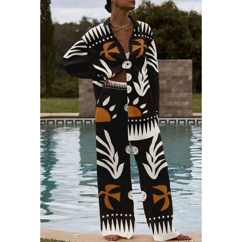 Женский костюм-рубашка с длинным рукавом, 3D-печать, стрейч в 4 направлениях, весна-осень 2025, модный, персонализированный, трендовый бренд, повседневный стиль