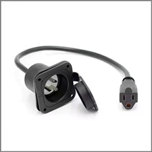 美式房车 15A 125V NEMA 5-15P 直插式充电插座带防水盖插头