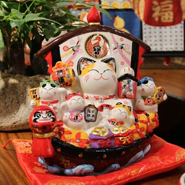 招财猫;陶瓷工艺品;汽车摆件