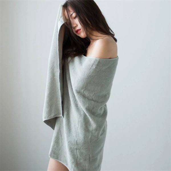 Blue bath towel, 70×140cm