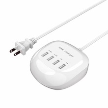 4口USB智能快充多口充电器4.4A手机平板工作室充电头36W大功率