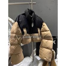 韩国东大门2025新款时尚新款加厚撞色拼接短款棉衣棉服女