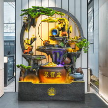 假山流水噴泉玄關擺件辦公室酒店庭院開業送禮招財水幕牆生財景觀