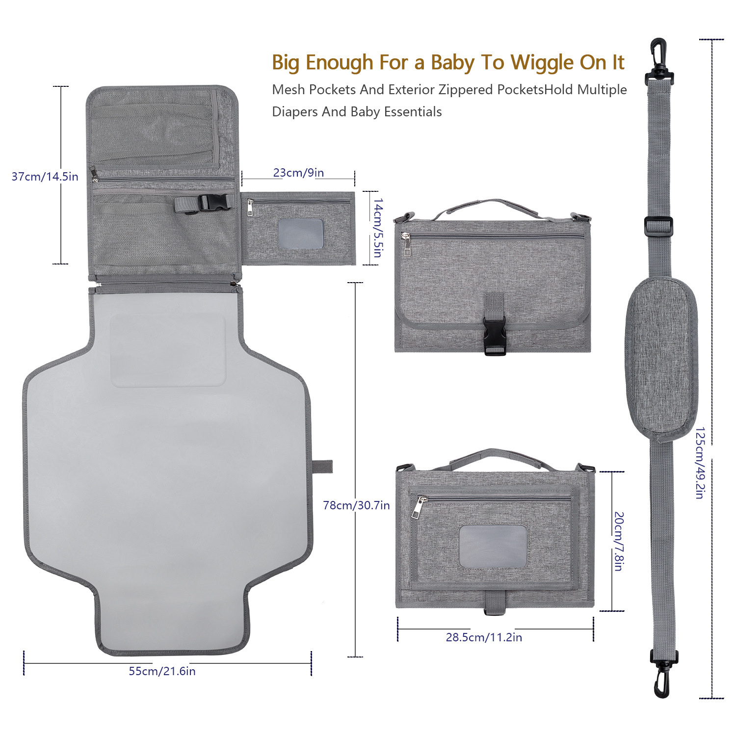 Portable Baby Changing Mat - Black