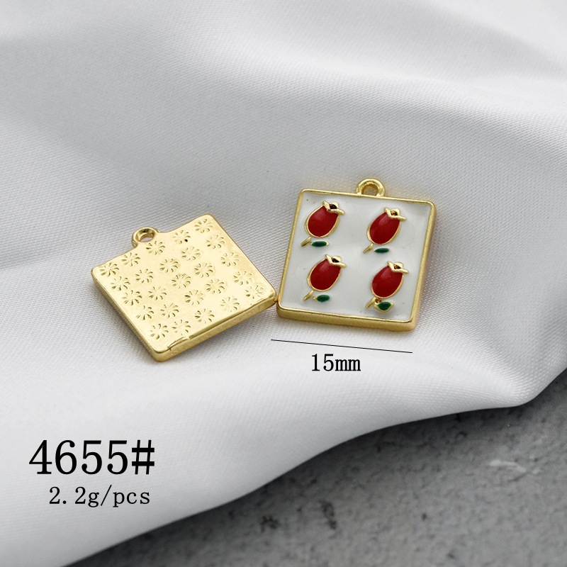 10 Pcs/package Sweet Flower Alloy Enamel Inlay Pendant Jewelry Accessories display picture 7