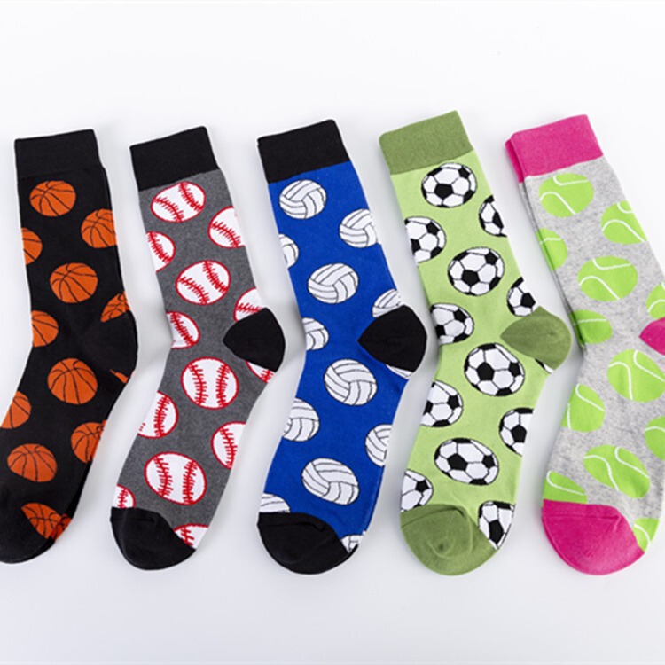 Autumn and winter new men's socks fashionable socks men's long cotton socks ball series casual jacquard socks wholesale Autumn and winter new men's socks fashionable socks men's long cotton socks ball series casual jacquard socks wholesale