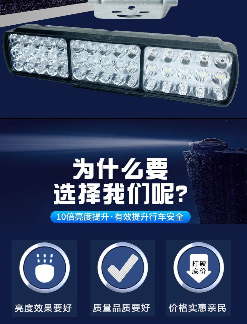 Electric car lights led strong light lights modified external super bright 12V-80V three-wheel battery car strong light LED headlights